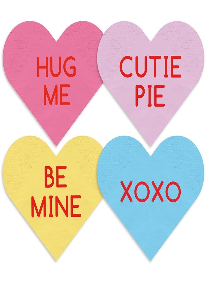 JarThenaAMCS مناديل ورقية من JarThenaAMCS، ٥٠ قطعة، مزينة بقلوب للمحادثة، للاستخدام مرة واحدة، مناسبة للعشاء والغداء، ولتزيين طاولات الحفلات. - Image 1